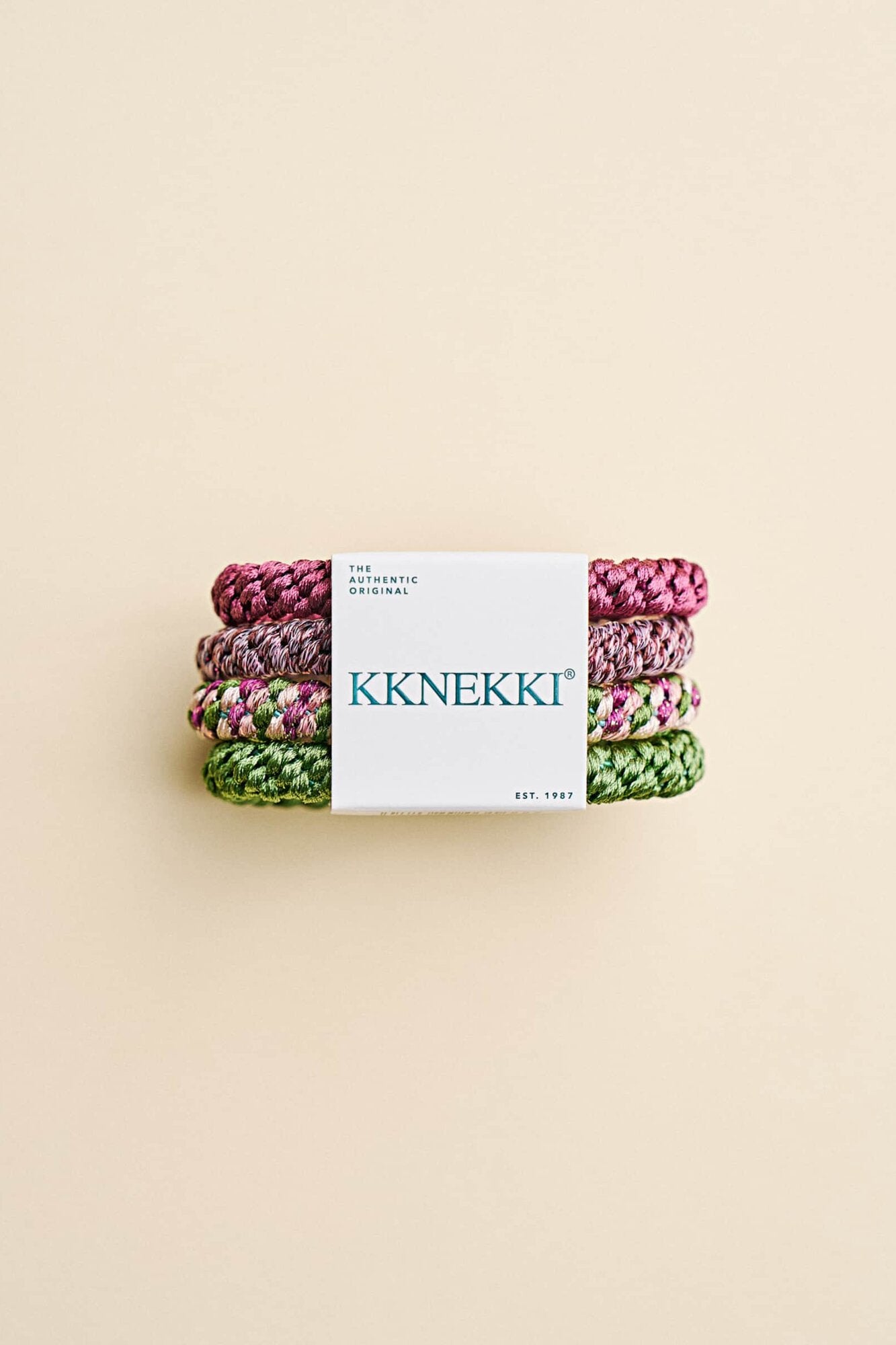 Kknekki hårelastikker, Lilla/Grøn - 4 stk